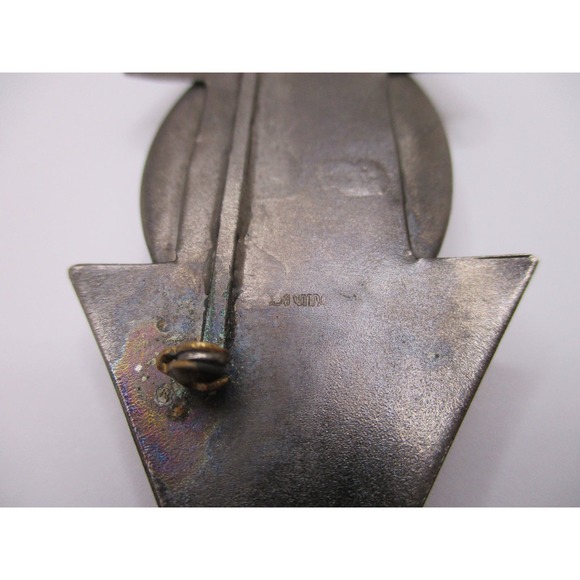 Vintage Tulla Booth Sterling Silver Modernist Purple Stone Triangle Brooch - Picture 5 of 10